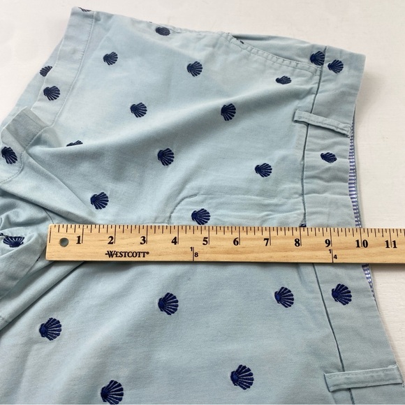 Cambridge Dry Goods Women's Light Blue Shell Embroidery Shorts Sz 10 - Picture 9 of 13